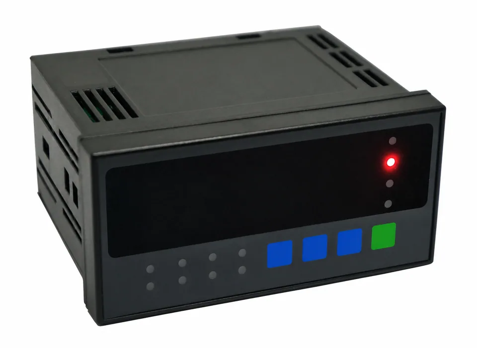 panel mount load cell force indicator black vented enclosure four square buttons
